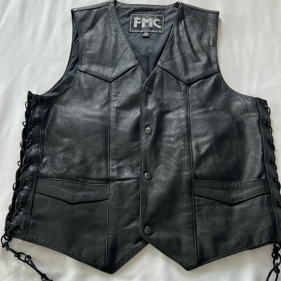 Leather Motorcycle Vest - Picture 1 of 6